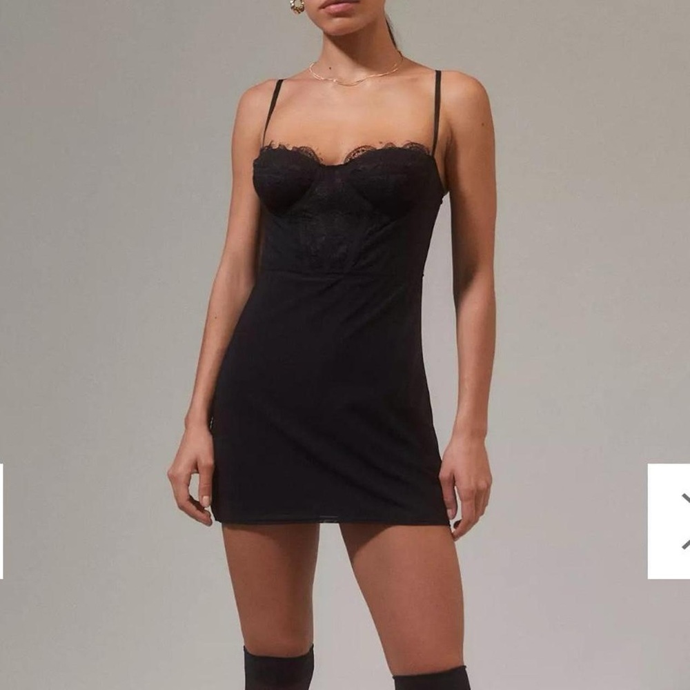 URBAN OUTFITTERS modern love black corset dress extra small
